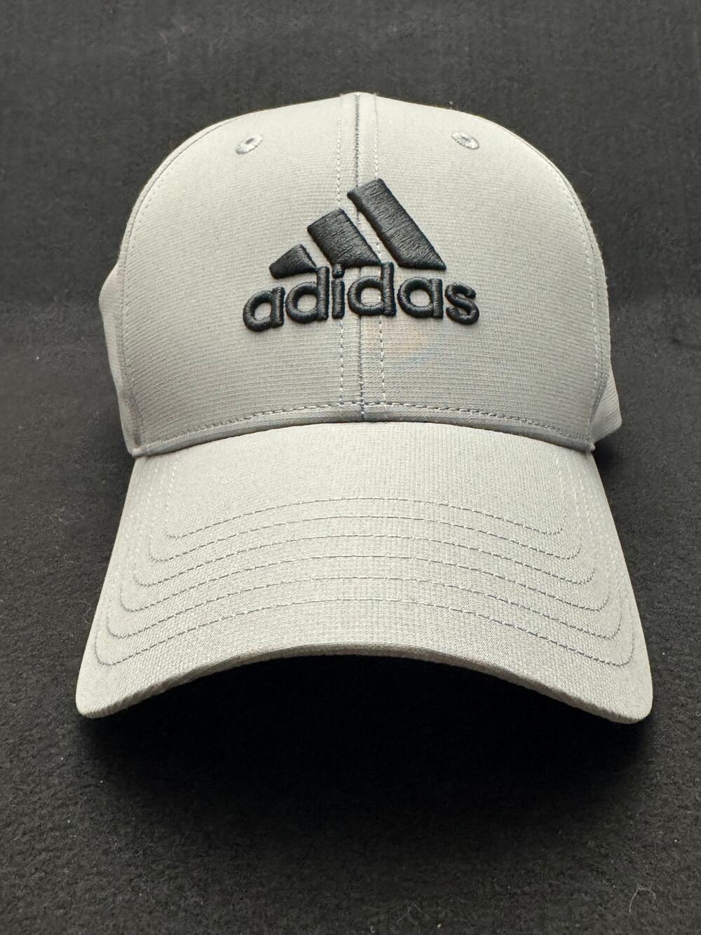Adidas OSFM Gray Black Performance Logo Adjustable Baseball Cap Hat
